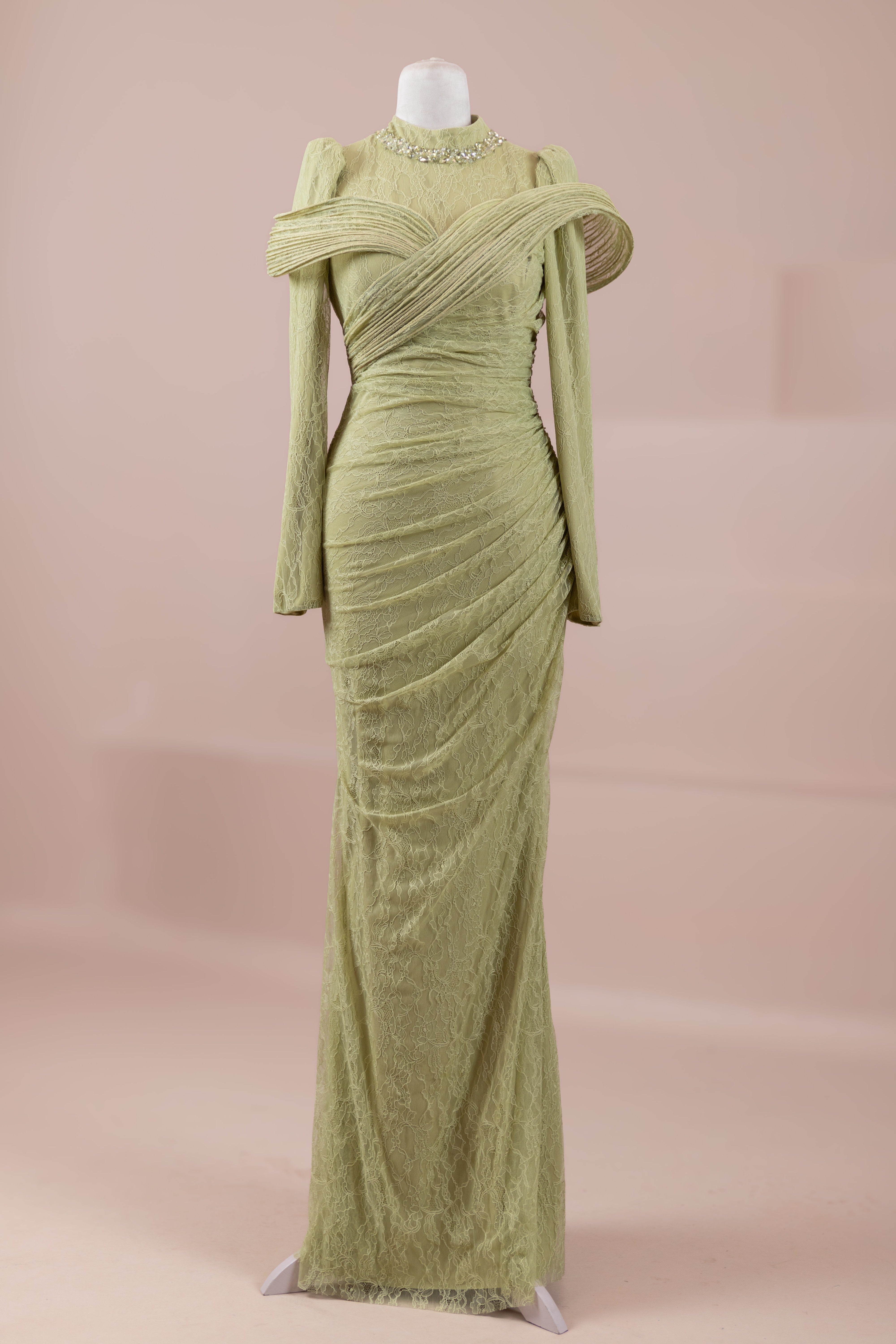 Charm Spitzen-Tesettür-Abendkleid