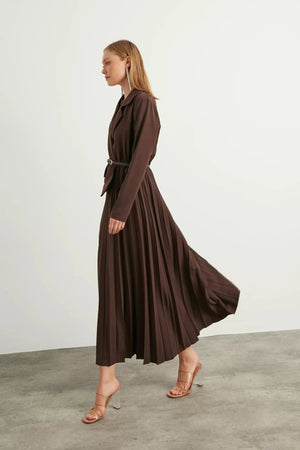 Aden Tesettür Elbise - FioraofDress - tesettur - abiye - 42 - KAHVERENGİ - hijab - evening - dress