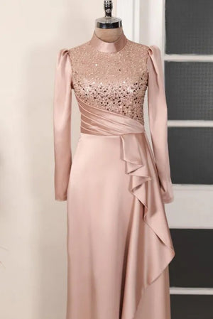 Adriana Tesettür Abiye - FioraofDress - tesettur - abiye - Pudra - 36 - hijab - evening - dress