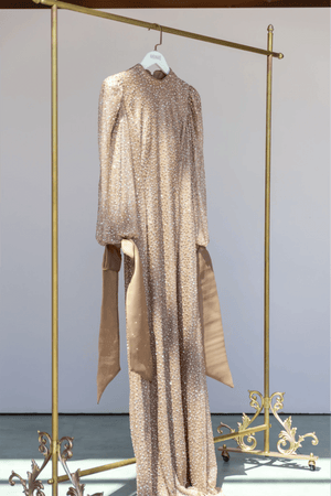 Alina Tesettür Abiye - FioraofDress - tesettur - abiye - 48 - GOLD - hijab - evening - dress