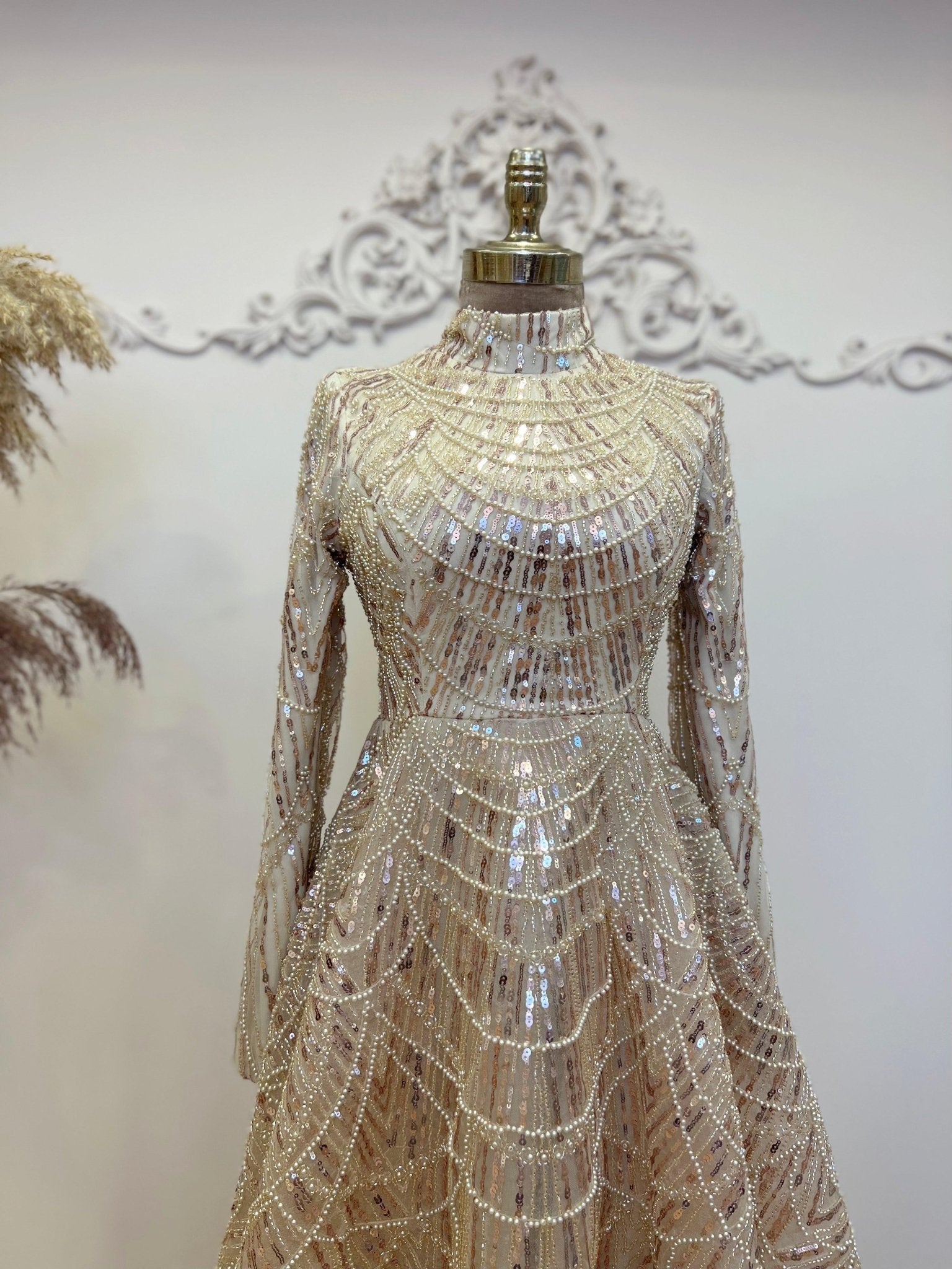 Alinda Tesettür Abiye Gold - FioraofDress - tesettur - abiye - 48 - hijab - evening - dress