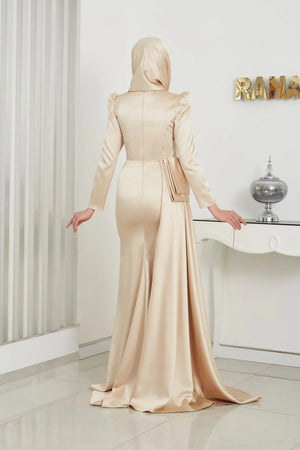 Alissa Tesettür Abiye - FioraofDress - tesettur - abiye - 44 - GOLD - hijab - evening - dress
