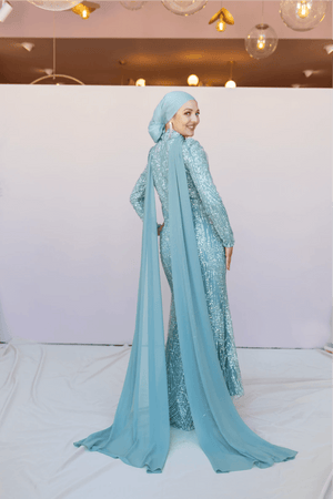 Ambra Tesettür Abiye - FioraofDress - tesettur - abiye - 44 - mint - hijab - evening - dress