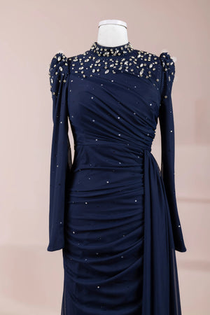 Aris Tesettür Abiye - FioraofDress - tesettur - abiye - lacivert - 38 - hijab - evening - dress