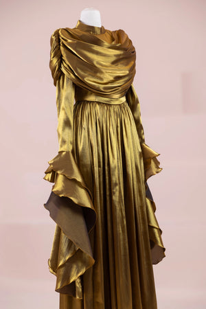 Arvia Tesettür Abiye - FioraofDress - tesettur - abiye - GOLD - 36 - hijab - evening - dress