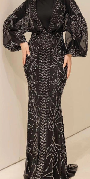 Asel Tesettür Abiye - FioraofDress - tesettur - abiye - SİYAH - 38 - hijab - evening - dress