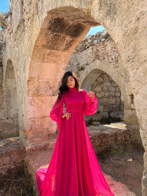 Aurora Tesettür Abiye - FioraofDress - tesettur - abiye - FUŞYA - 36 - hijab - evening - dress