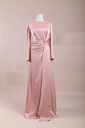 Ayza Tesettür Abiye - FioraofDress - tesettur - abiye - Pudra - 38 - hijab - evening - dress