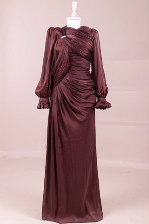 Bloom Tesettür Abiye - FioraofDress - tesettur - abiye - bery burgundy - 38 - hijab - evening - dress