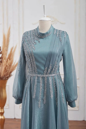 Çağla Tesettür Abiye - FioraofDress - tesettur - abiye - MAVİ - 38 - hijab - evening - dress