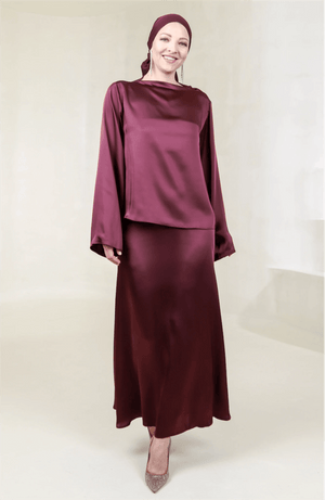 Candida Tesettür Takım - FioraofDress - tesettur - abiye - 44 - BORDO - hijab - evening - dress