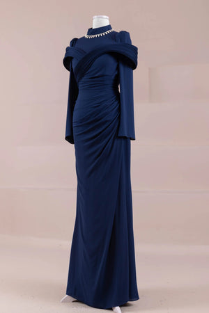 Charm Tesettür Abiye - FioraofDress - tesettur - abiye - lacivert - 36 - hijab - evening - dress