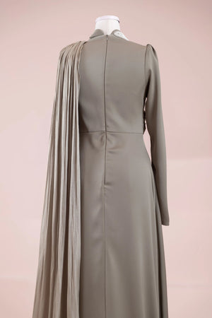 Daisy Tesettür Abiye - FioraofDress - tesettur - abiye - haki - 36 - hijab - evening - dress