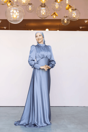 Dilay Tesettür Abiye - Gri - FioraofDress - tesettur - abiye - 46 - Mavii - hijab - evening - dress