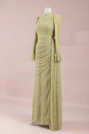 Dorey Tesettür Abiye - FioraofDress - tesettur - abiye - YAĞ YEŞİLİ - 38 - hijab - evening - dress