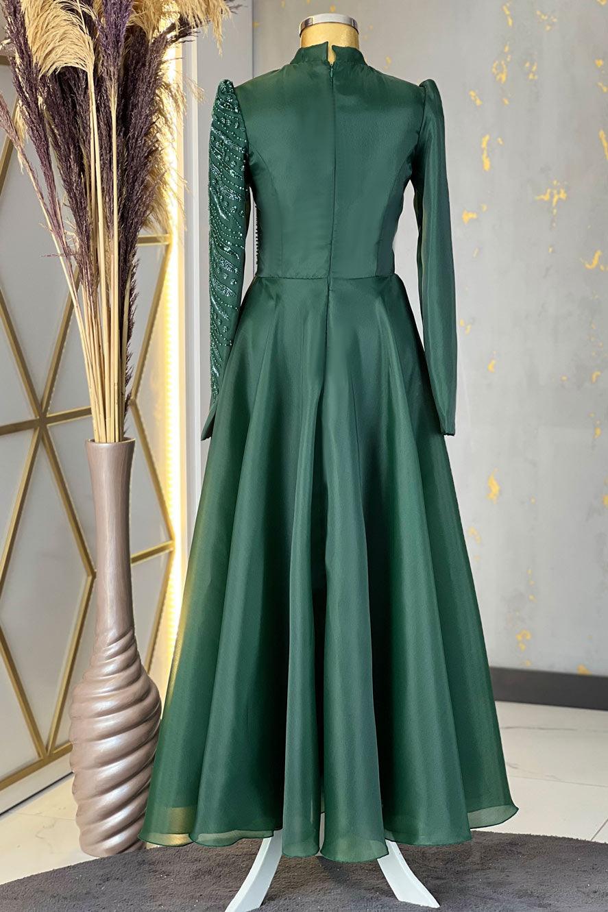 Ela Tesettür Abiye Zümrüt - FioraofDress - tesettur - abiye - 48 - hijab - evening - dress