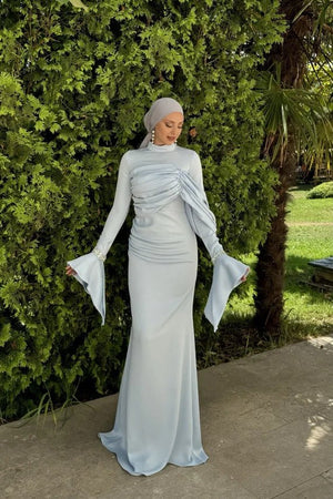 Ela Tesetür Abiye - FioraofDress - tesettur - abiye - 36 - BEBE MAVİSİ - hijab - evening - dress