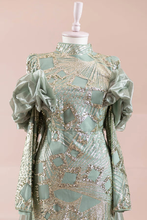 Eloura Tesettür Abiye - FioraofDress - tesettur - abiye - haki - 38 - hijab - evening - dress