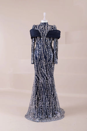 Empress Tesettür Abiye - FioraofDress - tesettur - abiye - LACİVERT - 36 - hijab - evening - dress