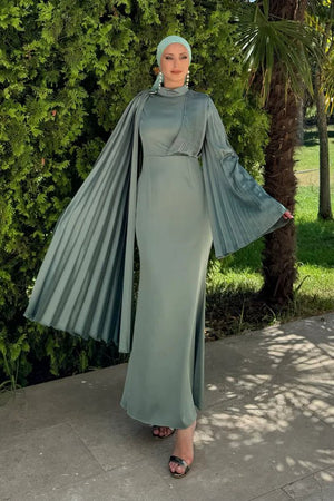 Esil Tesettür Abiye - FioraofDress - tesettur - abiye - SU YEŞİLİ - 36 - hijab - evening - dress