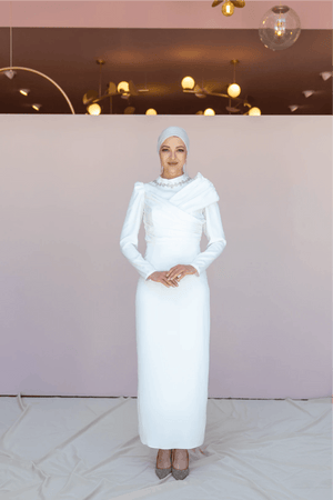 Esperanza Tesettür Abiye - FioraofDress - tesettur - abiye - 44 - Beyaz - hijab - evening - dress
