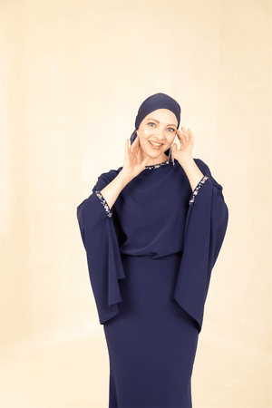 Eveline Tesettür Abiye - FioraofDress - tesettur - abiye - 44 - lacivert - hijab - evening - dress