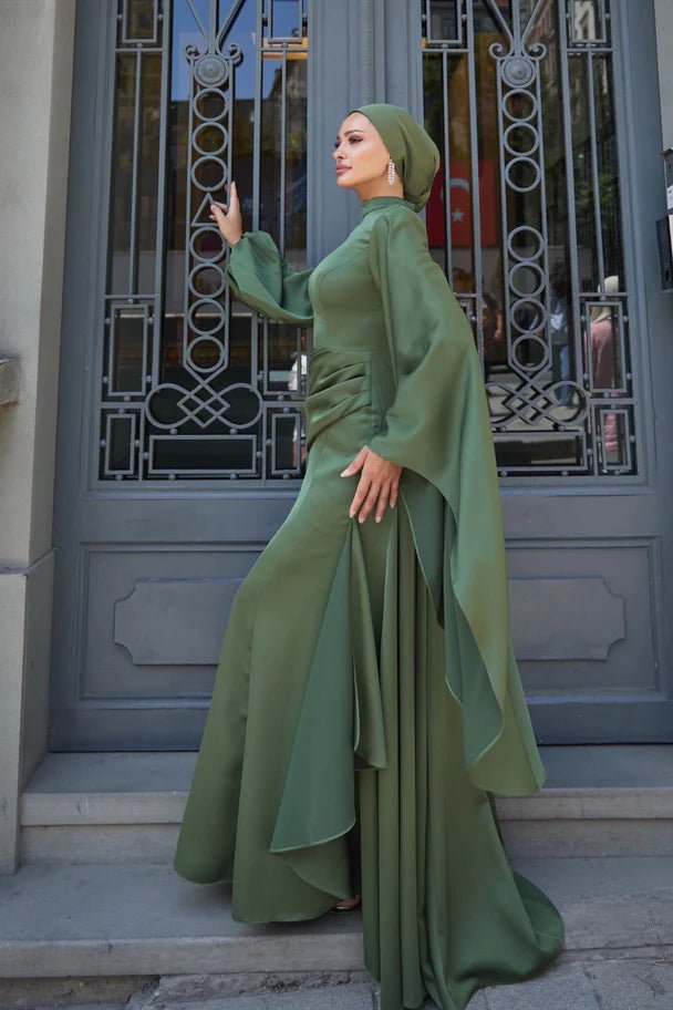 Eyşan Tesettür Abiye - FioraofDress - tesettur - abiye - haki - 36 - hijab - evening - dress