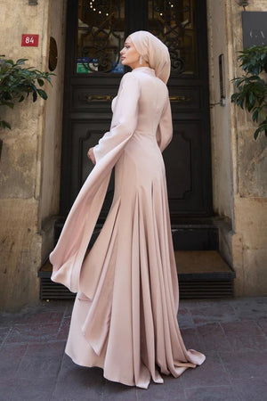 Eyşan Tesettür Abiye - FioraofDress - tesettur - abiye - Pudra - 36 - hijab - evening - dress