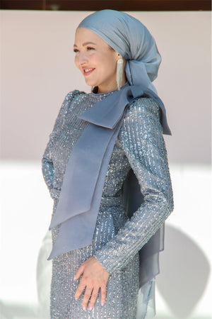 Farilya Tesettür Abiye - FioraofDress - tesettur - abiye - 46 - gri - hijab - evening - dress