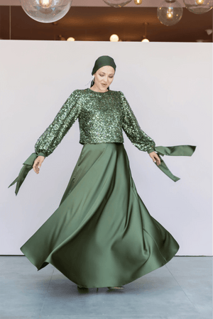 Ferce Tesettür Abiye - FioraofDress - tesettur - abiye - 44 - haki - hijab - evening - dress