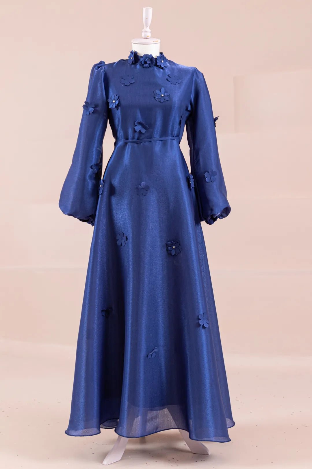 Flowers Tesettür Abiye - FioraofDress - tesettur - abiye - Lacivert - 36 - hijab - evening - dress