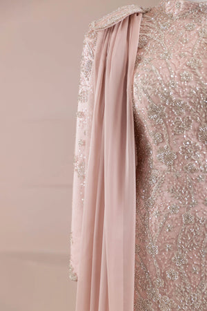 Glam Tesettür Abiye - FioraofDress - tesettur - abiye - Pudra - 38 - hijab - evening - dress