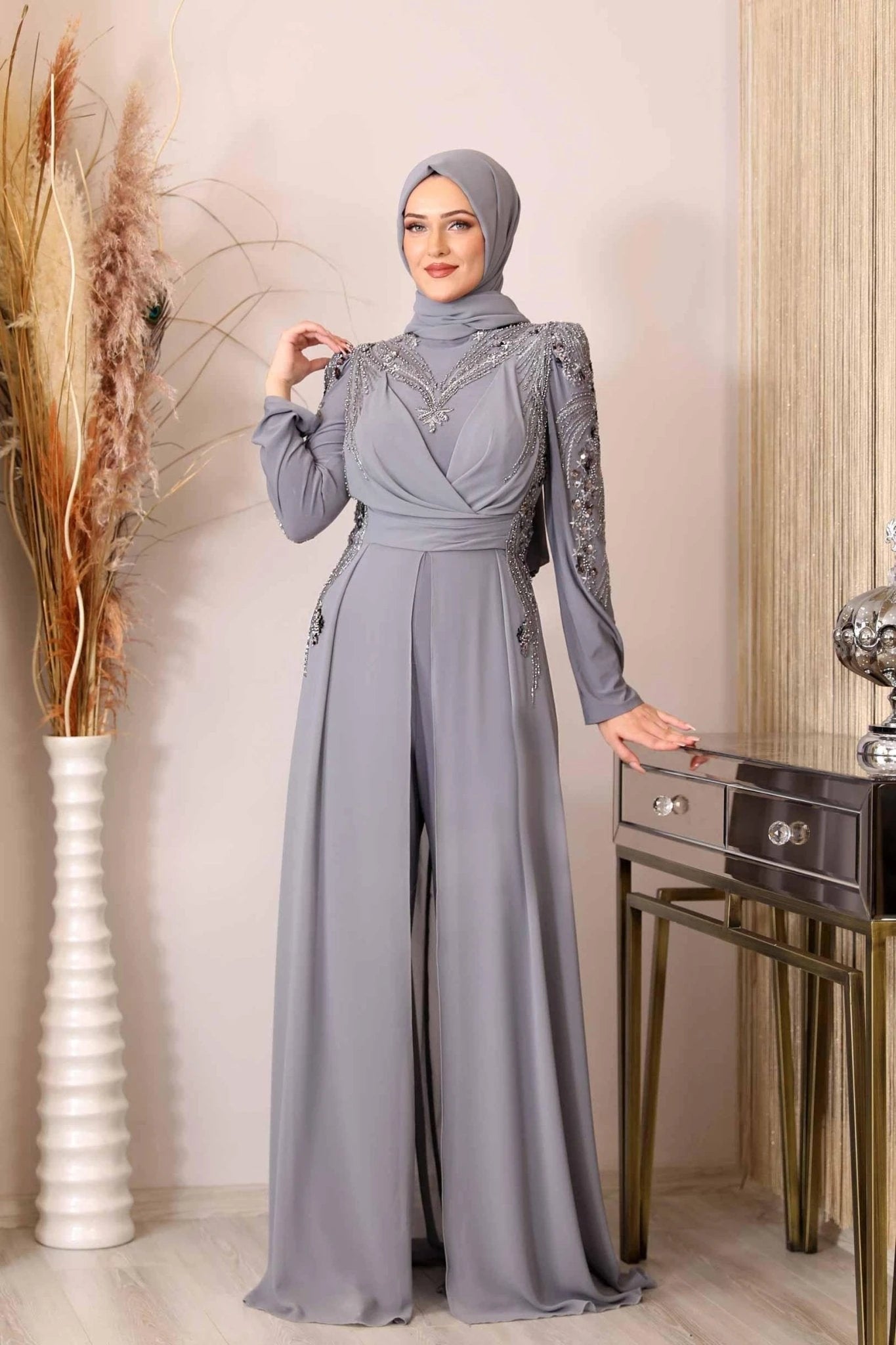 Güneş Tulum Abiye - FioraofDress - tesettur - abiye - lacivert - 48 - hijab - evening - dress