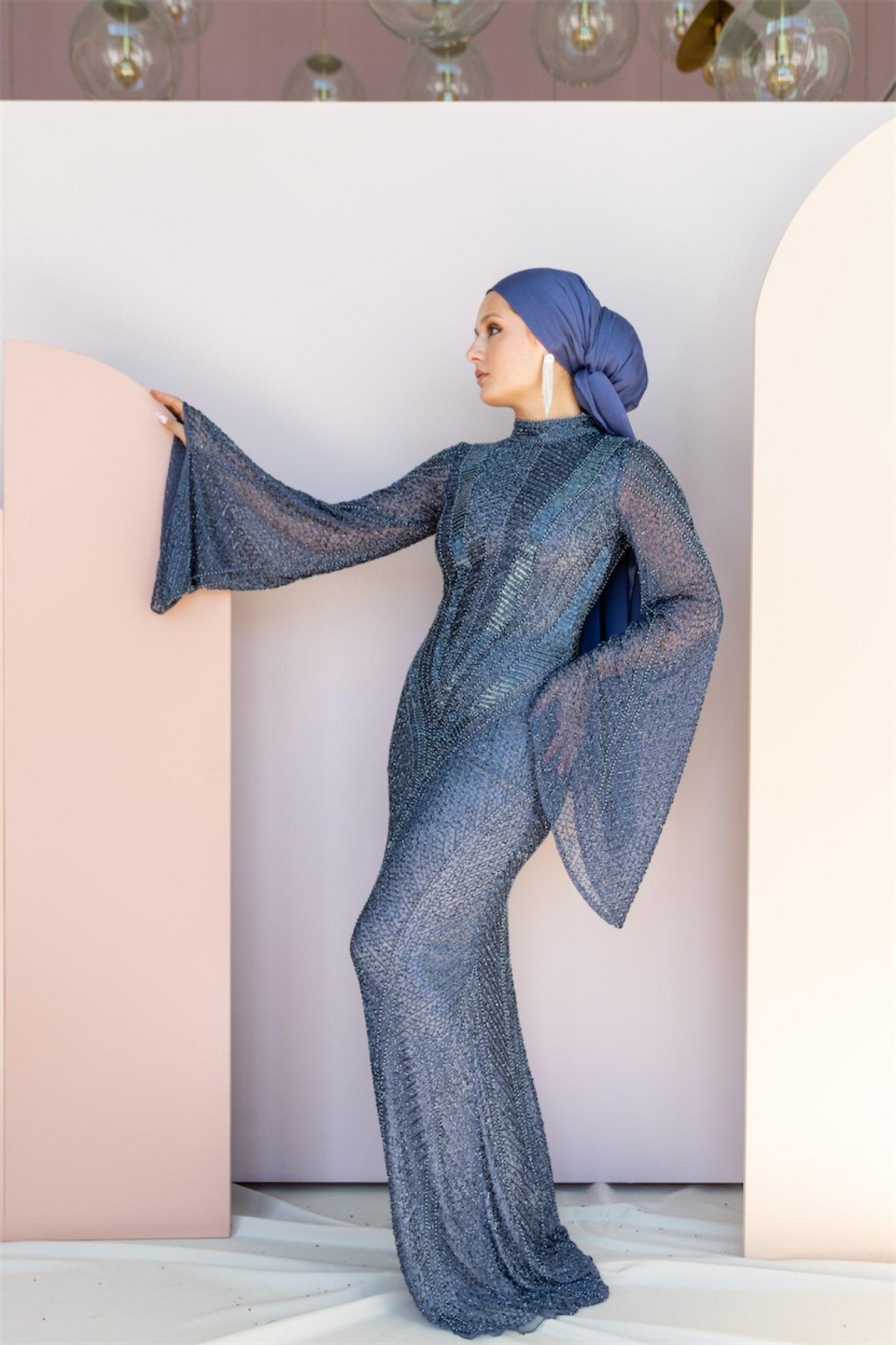 Handmade Embroidered AH1025 - FioraofDress - tesettur - abiye - 48 - hijab - evening - dress