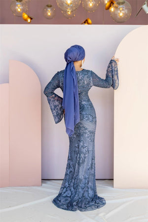 Handmade Embroidered AH1026 - FioraofDress - tesettur - abiye - 48 - hijab - evening - dress