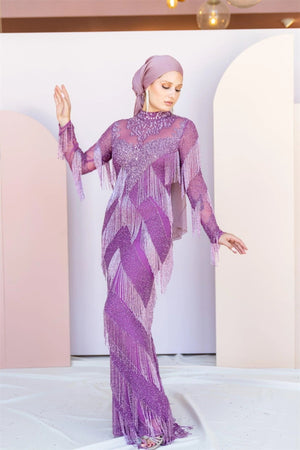 Handmade Embroidered AH1028 - FioraofDress - tesettur - abiye - 48 - hijab - evening - dress