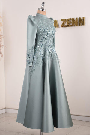 Holly Tesettür Abiye - FioraofDress - tesettur - abiye - MİNT - 38 - hijab - evening - dress