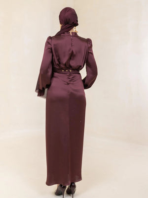 Kamer Tesettür Abiye - FioraofDress - tesettur - abiye - 44 - BORDO - hijab - evening - dress