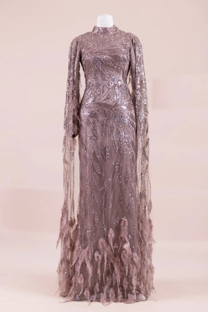 Kol Pelerin Tesettür Abiye - FioraofDress - tesettur - abiye - Bakır - 38 - hijab - evening - dress