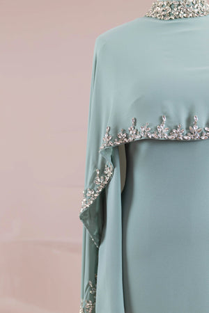 Layali Tesettür Abiye - FioraofDress - tesettur - abiye - OKYANUS MİNT - 40 - hijab - evening - dress