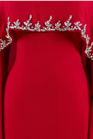 Layali Tesettür Abiye - FioraofDress - tesettur - abiye - Kırmızı - 40 - hijab - evening - dress