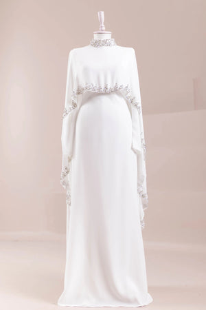 Layali Tesettür Abiye - FioraofDress - tesettur - abiye - Beyaz - 40 - hijab - evening - dress