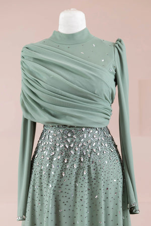 Levia Tesettür Abiye - FioraofDress - tesettur - abiye - mint - 36 - hijab - evening - dress