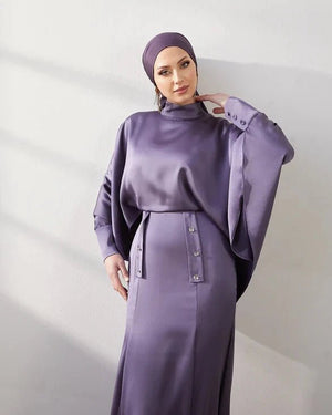 Leydi Lila Tesettür Abiye - FioraofDress - tesettur - abiye - 42 - MOR - hijab - evening - dress