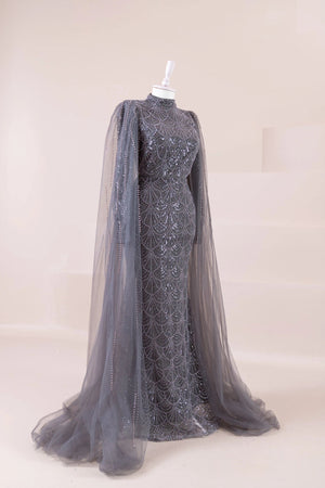 Leydi Tesettür Abiye - FioraofDress - tesettur - abiye - Antrasit - 36 - hijab - evening - dress