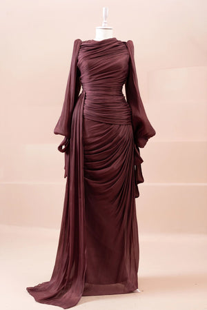 Lotus Tesettür Abiye - FioraofDress - tesettur - abiye - bery burgundy - 38 - hijab - evening - dress