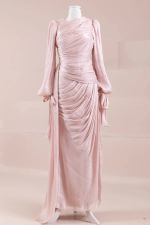 Lotus Tesettür Abiye - FioraofDress - tesettur - abiye - Toz pembe - 38 - hijab - evening - dress