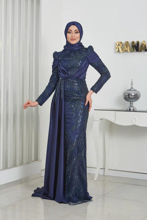 Marsilya Tesettür Abiye - FioraofDress - tesettur - abiye - 44 - GOLD - hijab - evening - dress