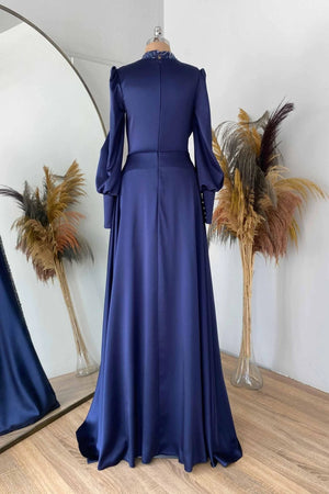 Matmazel Tesettür Abiye Lacivert - FioraofDress - tesettur - abiye - 48 - hijab - evening - dress