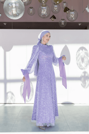 Melena Tesettür Abiye - FioraofDress - tesettur - abiye - 46 - LİLAA - hijab - evening - dress